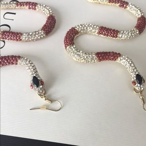 Snake style drop earrings